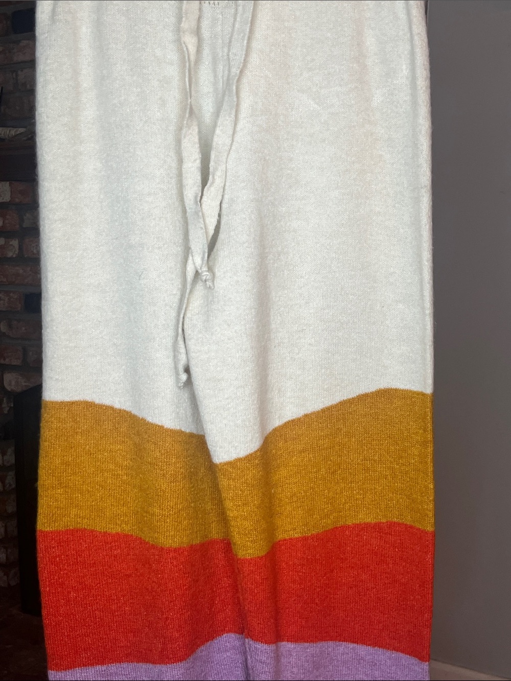 Daily Practice Colorblock Knit Sweatpants - Cream with Mustard, Red & Lavender - Picture 3 of 4